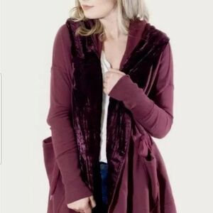 Free People Burgundy Cardigan Sweater